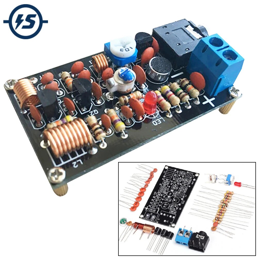 DIY 전자 키트 FM 라디오 송신기 보드 85-115MHz FM 주파수 모듈 무선 마이크 납땜 프로젝트 연습 세트 [DIY-91]