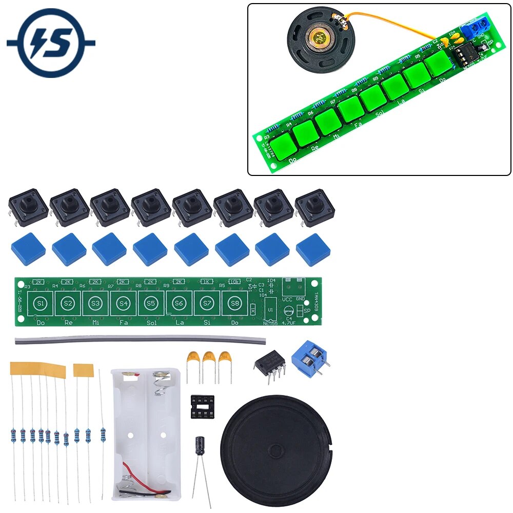 DIY 전자 키트 NE555 오르간 음악 재생 모듈 아날로그 회로 부품 납땜 프로젝트 연습 세트 [DIY-92]