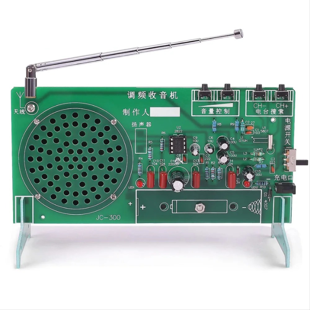FM 라디오 수신기 DIY 전자 키트 주파수 변조 TDA2822 전력 증폭기 자동 검색 스테이션 RDA5807 87MHz-108MHz [DIY-102]