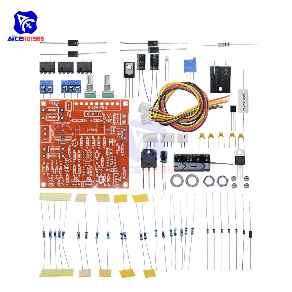 DIY 키트 DC 0-30V 2mA-3A 조정 가능한 DC 조정 전원 공급 장치 모듈 arduino용 단락 전류 제한 보호 [DIY-107]