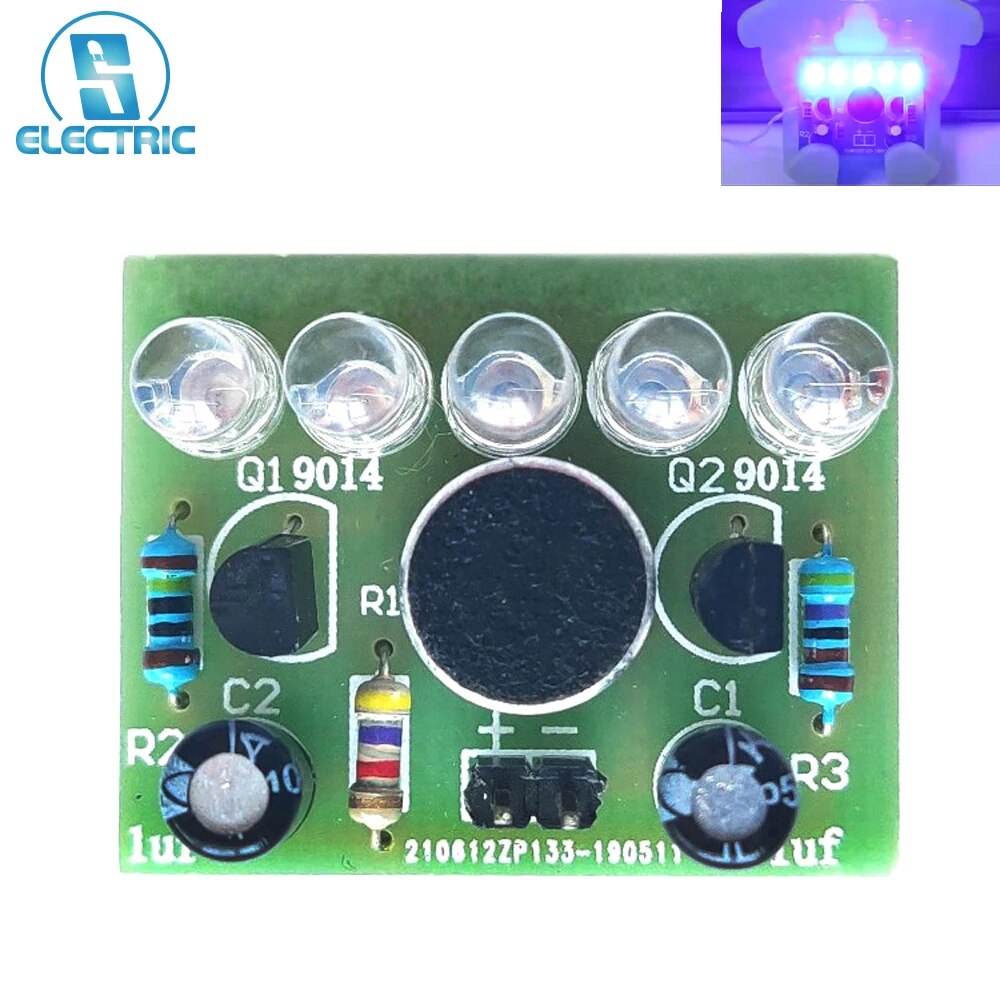 음성 활성화 제어 램프 LED 멜로디 라이트 모듈 DIY 전자 재미있는 키트 생산 세트 학습 납땜 키트 [DIY-112]