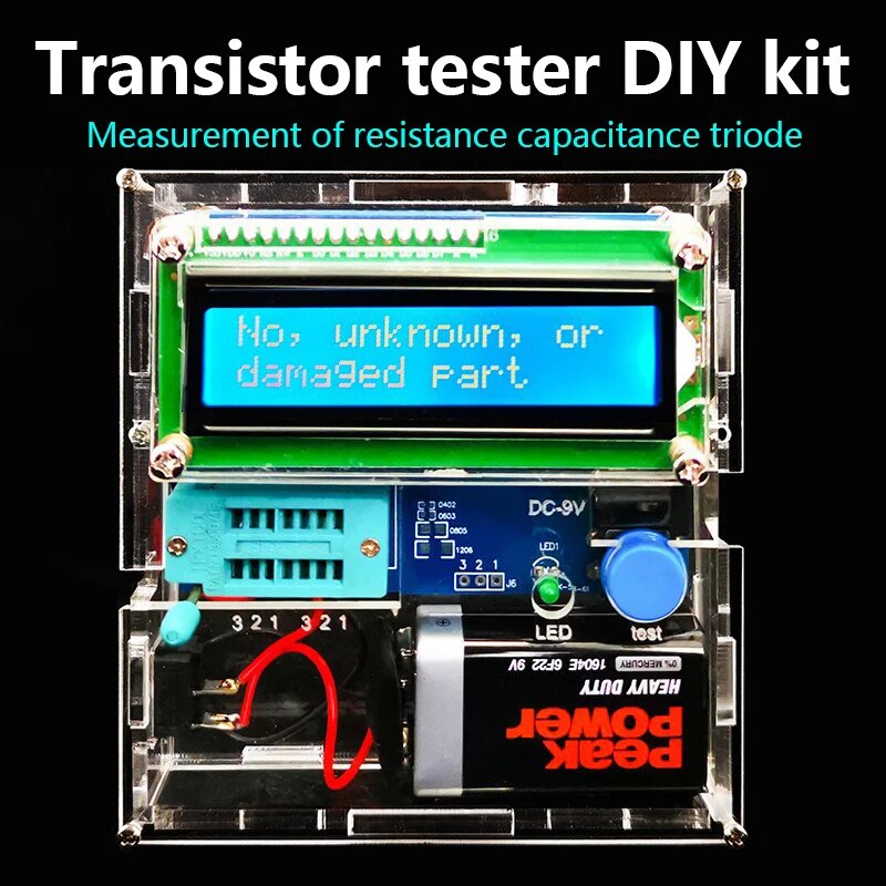 트랜지스터 테스터 키트 저항 커패시턴스 트라이오드 전자 측정 멀티미터 교체 DIY 조립 부품 [DIY-121]
