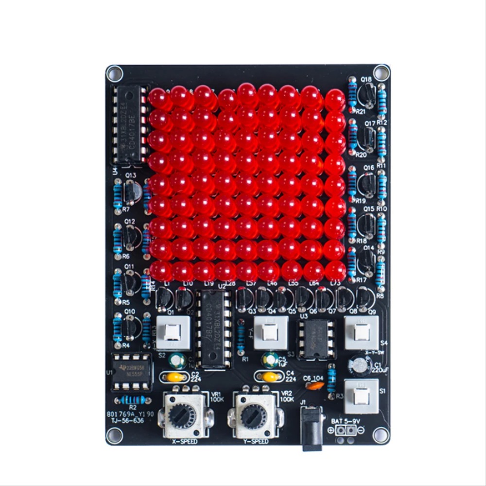LED 추적 조명 게임 키트 X Y 축 이동 가능한 깜박이는 조명 전자 DIY 용접 훈련 용접 부품 [DIY-124]