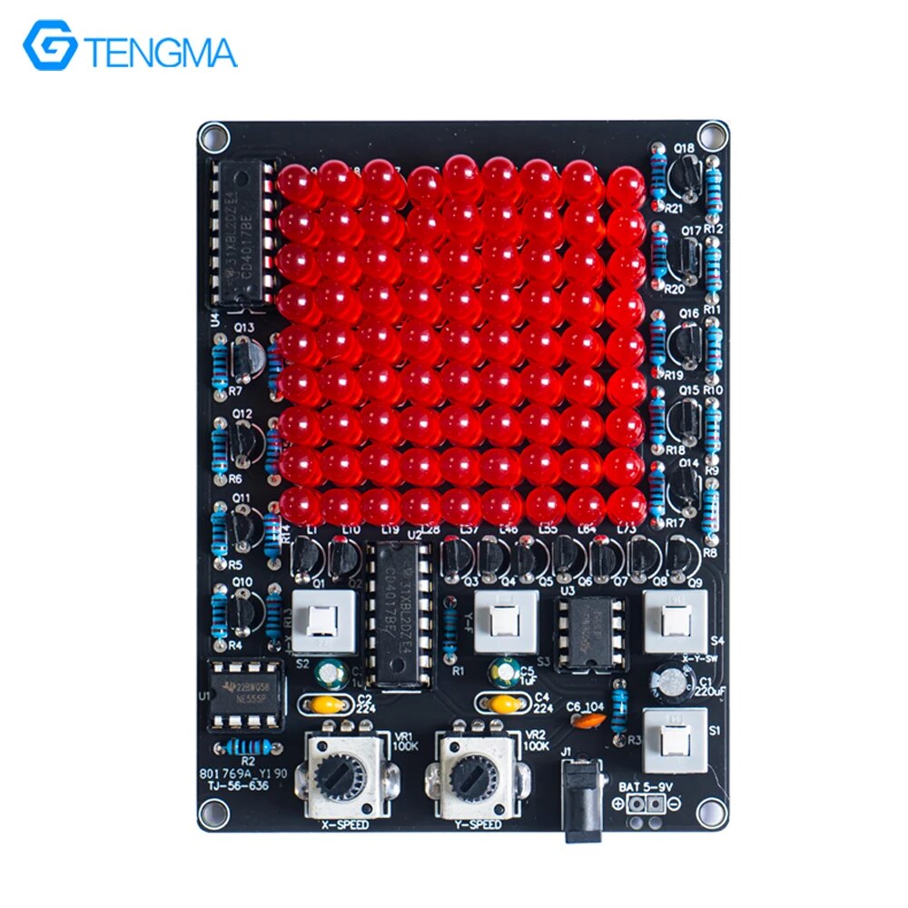 LED 추적 조명 게임 키트 X Y 축 이동 가능한 깜박이는 조명 전자 DIY 용접 훈련 용접 부품 [DIY-124]