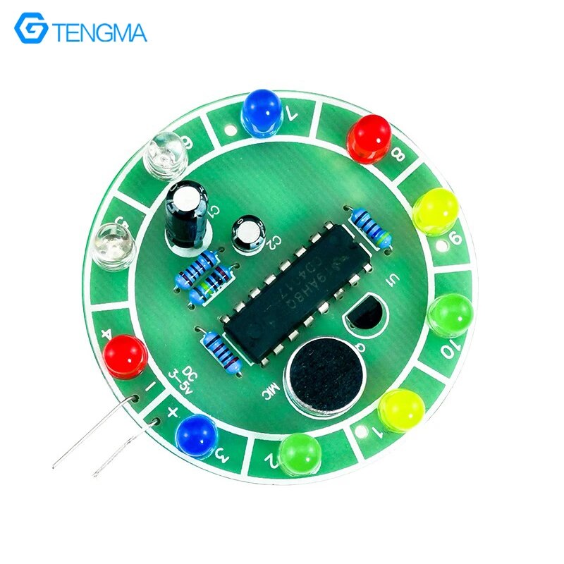 사운드 컨트롤 LED 워터 램프 키트 로터리 사이클 전자 회로 기판 용접 운동 어셈블리 DIY 훈련 부품 [DIY-132]