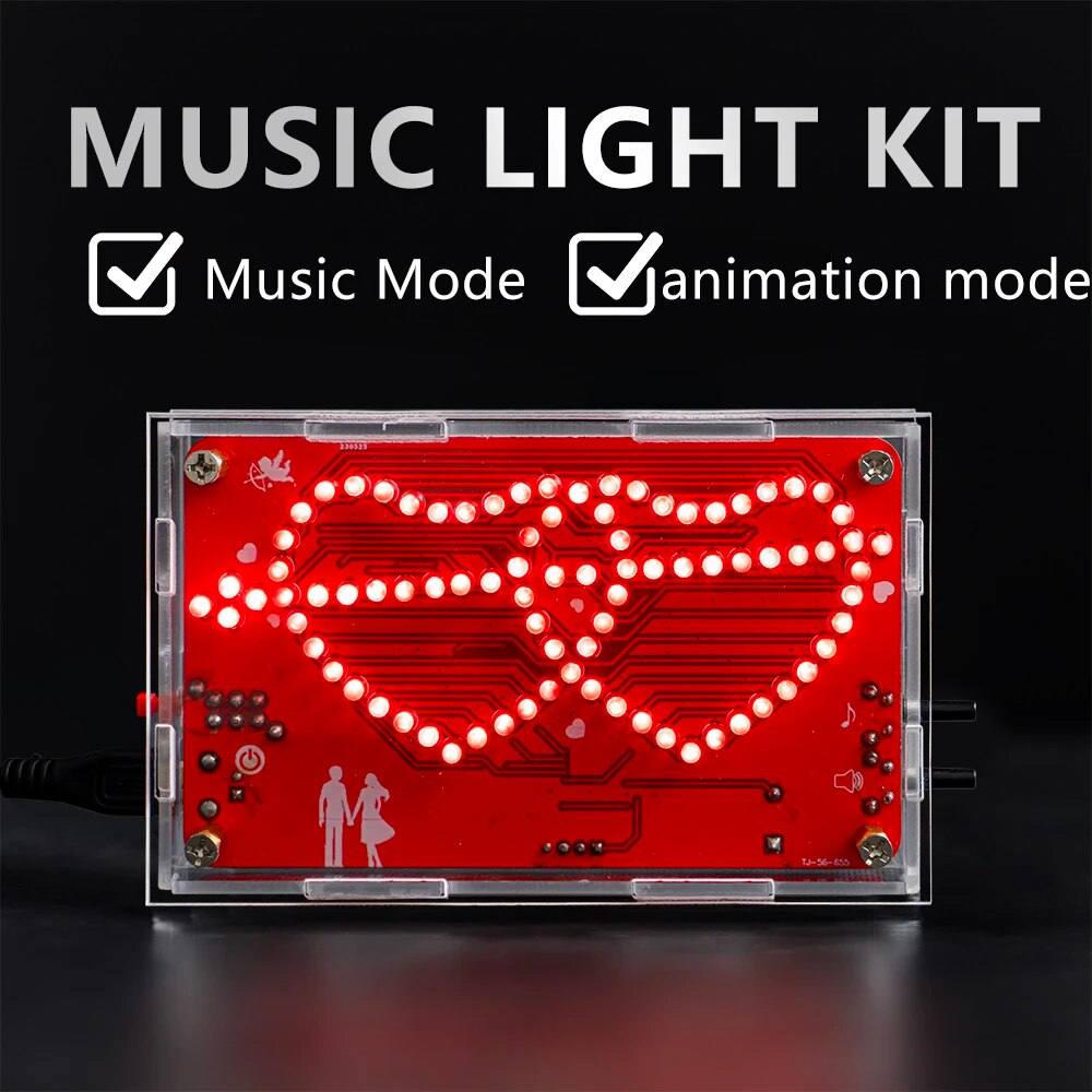원 화살표 피어싱 LED 플래시 회로 음악 애니메이션 재미있는 DIY 제작 회로 기판 전자 용접 제품 키트 [DIY-133]