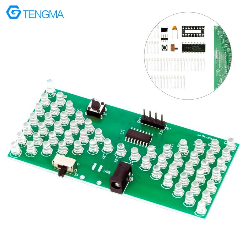 재미있는 단일 칩 LED 램프 전자 모래 시계 회로 기판 용접 연습 키트 어셈블리 교육 단일 엔트리 시험 DIY [DIY-159]