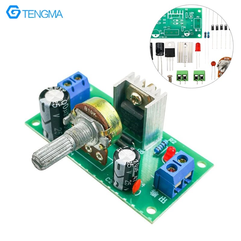Lm317 조정 가능한 조정 가능한 전원 공급 장치 키트 연속 조정 가능한 DC 회로 DIY 생산 키트 [DIY-160]