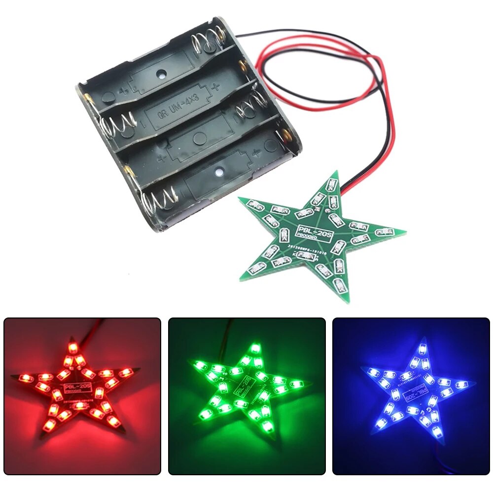 그라디언트 호흡 빛 DIY 키트 다섯개 별 모양의 DIY 상황 LED 램프 전자 납땜 교육 [DIY-179]