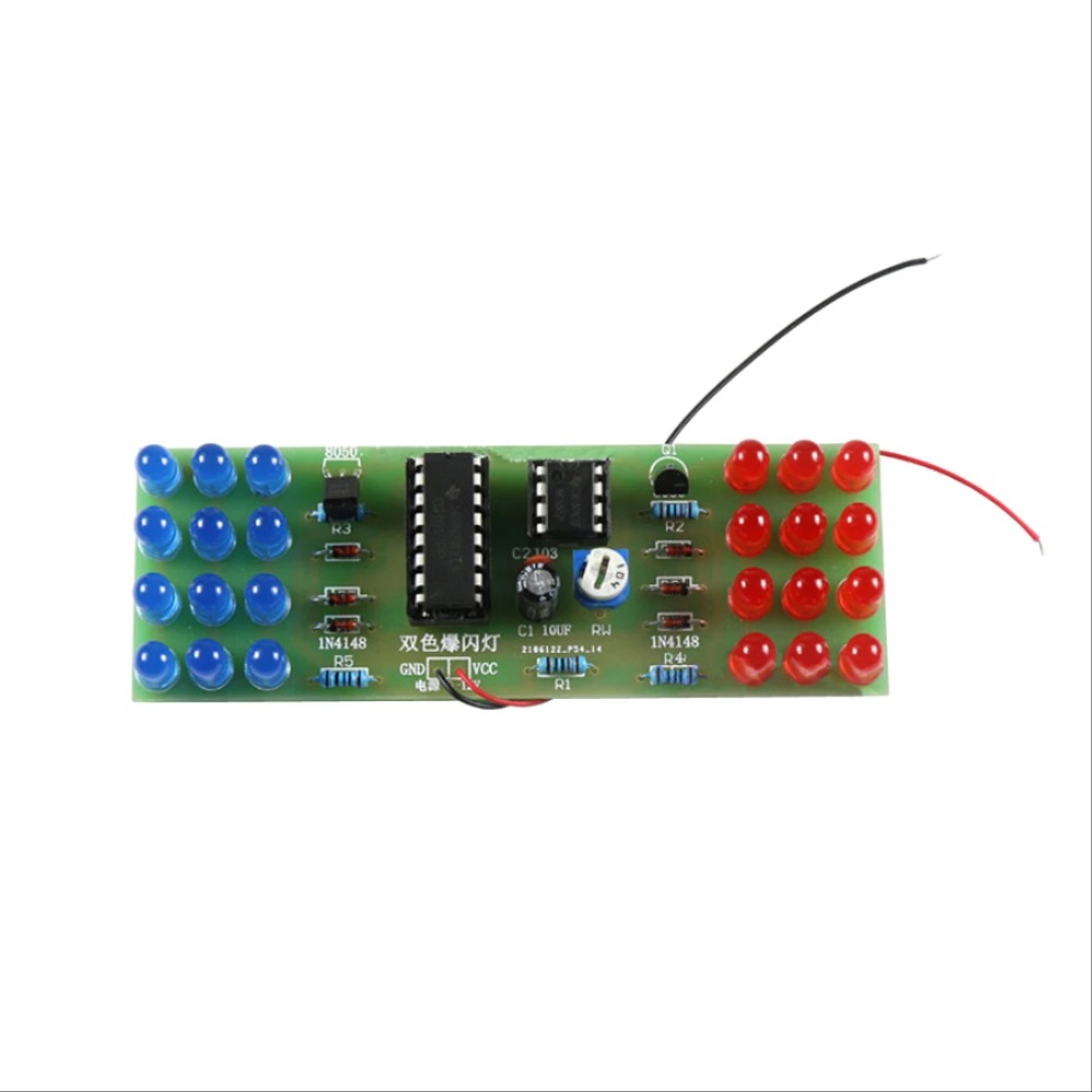 DIY LED 전자 키트 NE555 CD4017 조명 레드 블루 듀얼 컬러 납땜 프로젝트 연습 세트 구성 요소 용접 훈련 [DIY-188]