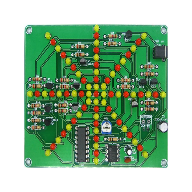 DIY 전자 키트 플래시 라이트 키트 빨간색 노란색 깜박이는 납땜 연습 보드 PCB 회로 전자 훈련 세트 73 LED [DIY-193]