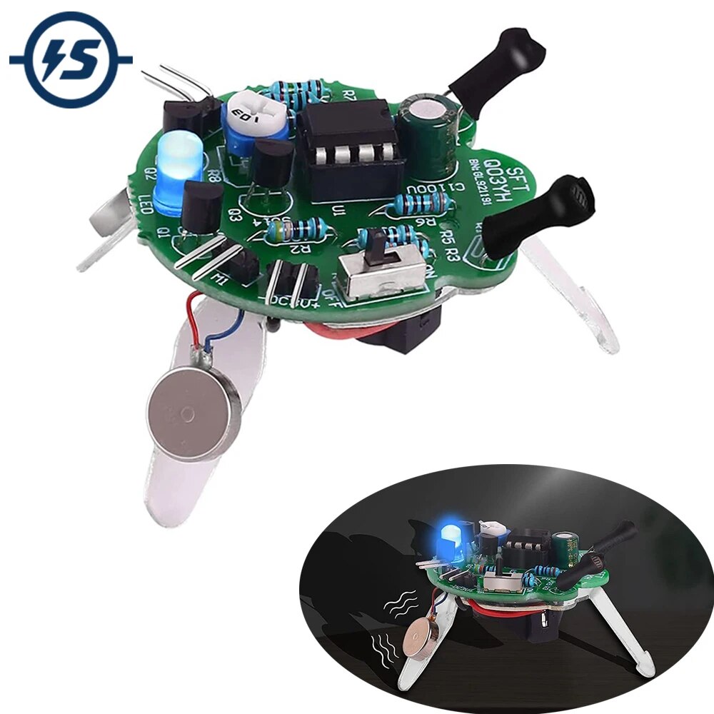 LED 호흡 빛 DIY 키트 시뮬레이션 반딧불 깜박이 장난감 감광성 센서 모바일 로봇 부품 전자 교육 교육 [DIY-205]