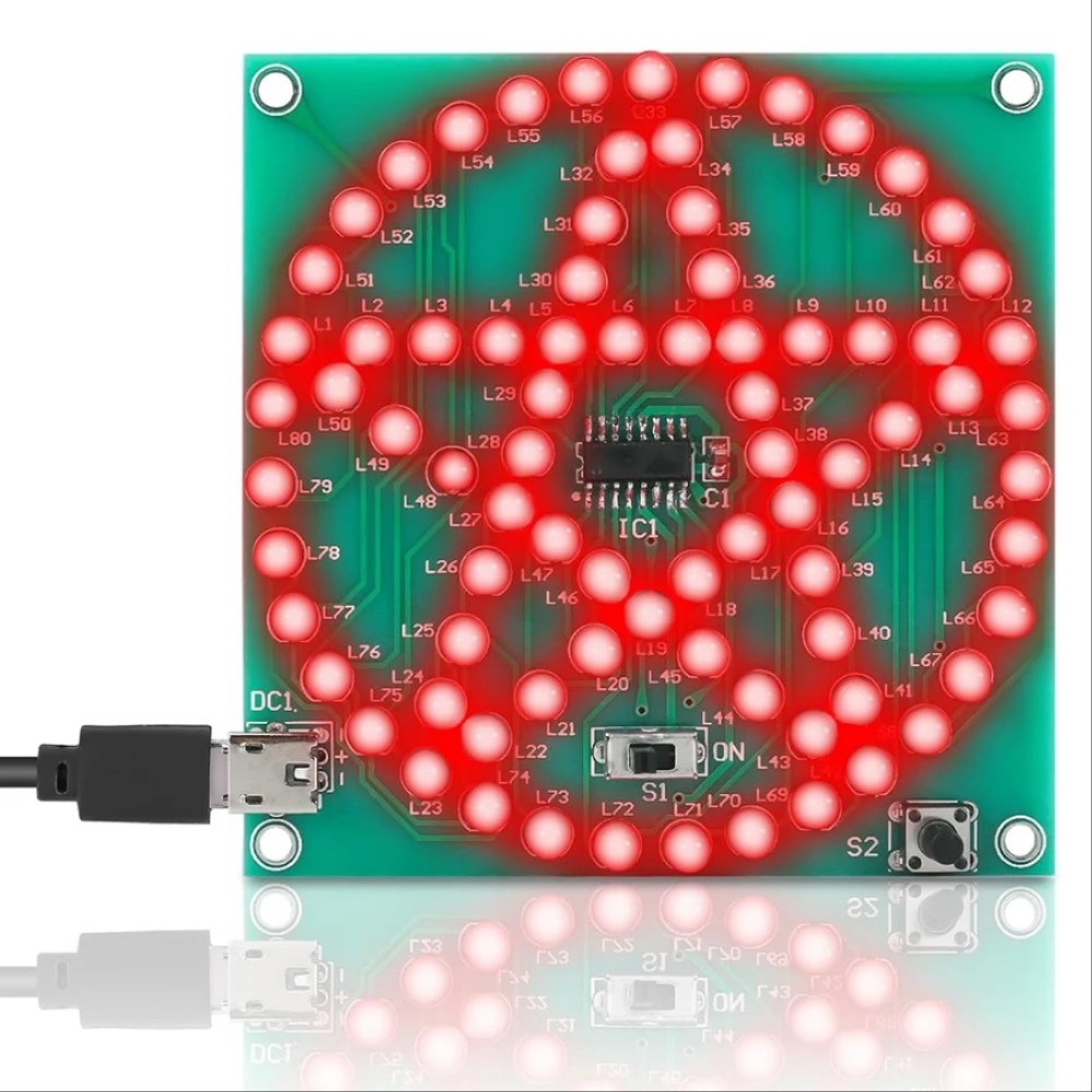 DIY 전자 키트 LED 원형 별 오각형 물 조명 납땜 프로젝트 연습 구성 요소 용접 기술 학생 스템 훈련 [DIY-208]