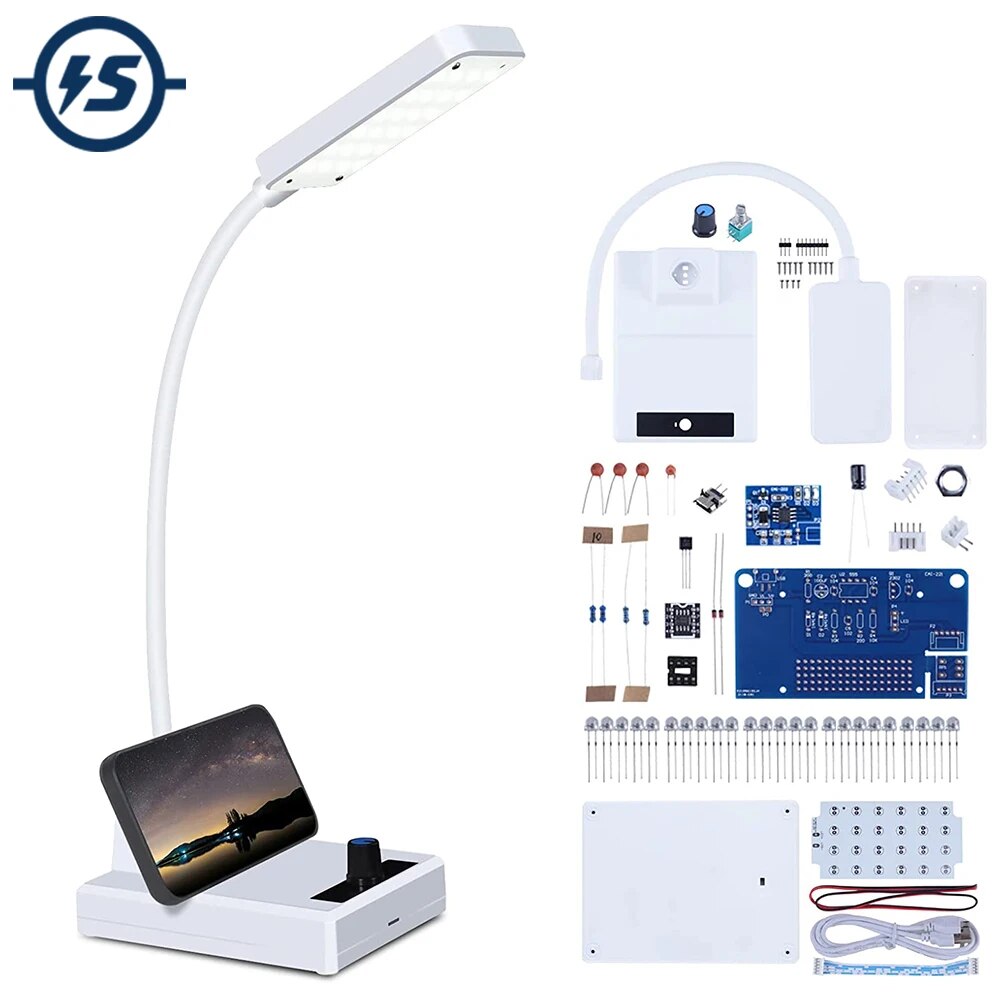 DIY 전자 키트 테이블 램프 눈 보호 LED 조도 조절 납땜 프로젝트 연습 USB 충전식 PWM 밝기 조절 가능 [DIY-218]