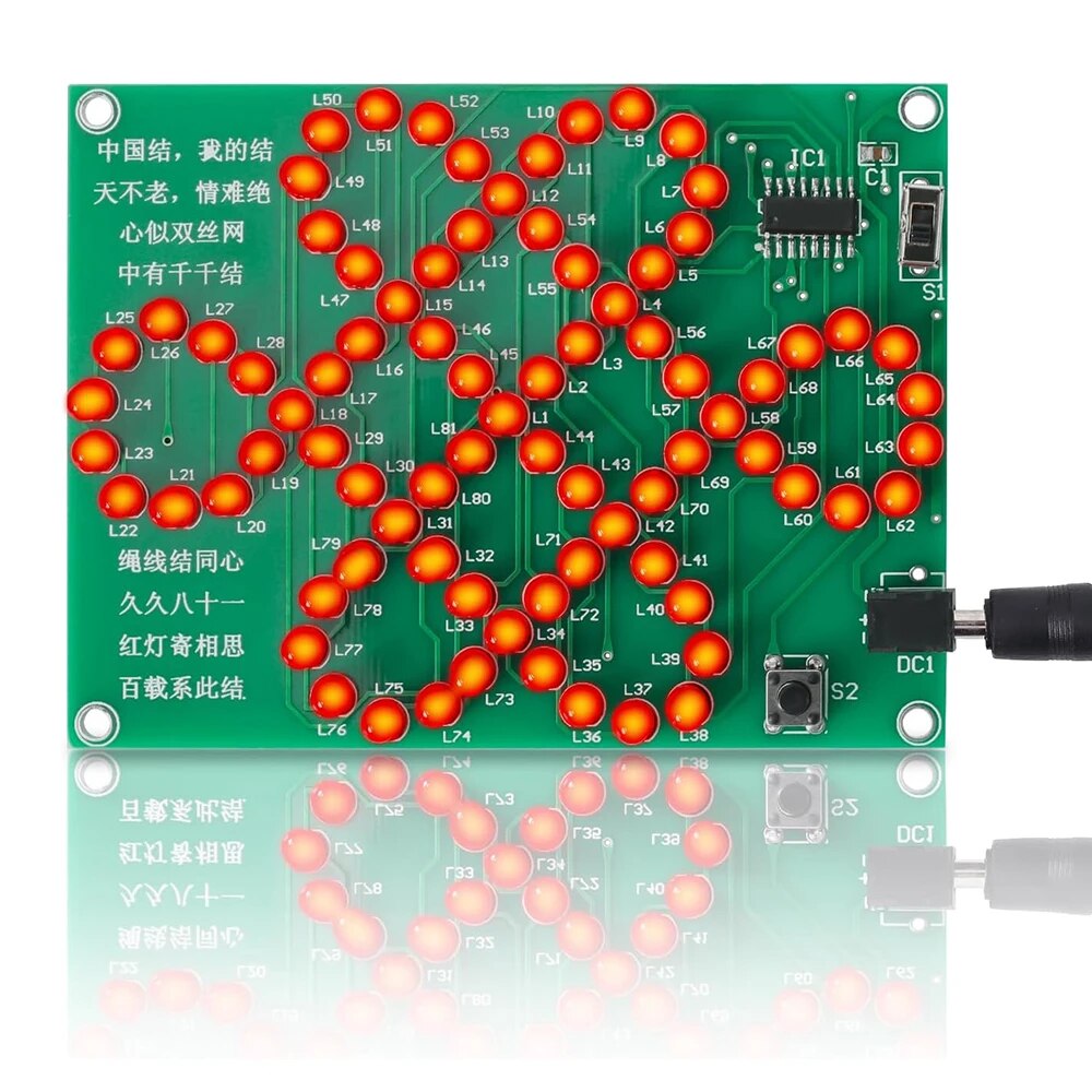 DIY 전자 LED 키트 중국어 매듭 물 램프 납땜 프로젝트 연습 부품 용접 학교 학생 스템 교육용 [DIY-221]