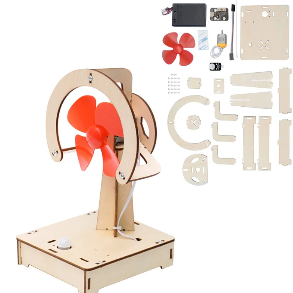 지능형 인체 유도 팬 센서 DIY 전자 키트 학교 과학 실험 교육 보조용 학습 용품 [DIY-224]