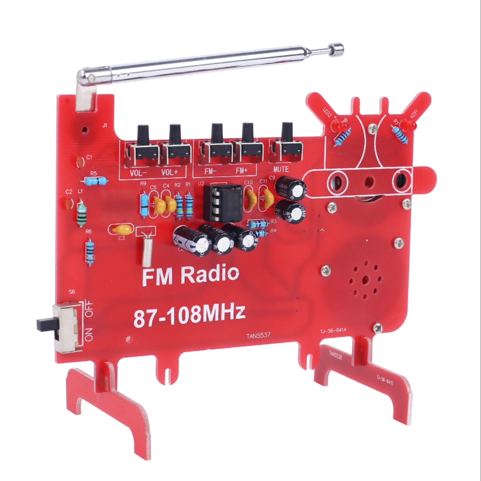 DIY FM 라디오 키트 87-108MHz 전자 무선 수신기 모듈 RDA5807 DC 3V 0.5W 스피커 납땜 프로젝트 연습 세트 [DIY-230]