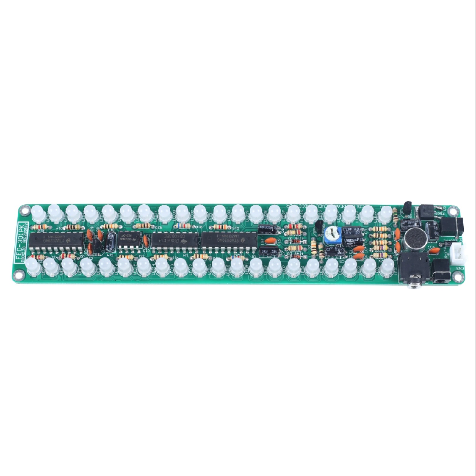 DIY 전자 키트 LED 음악 오디오 스펙트럼 라이트 바 표시기 납땜 연습 모노 듀얼 레드 그린 조정 깜박이 LM3914 [DIY-232]