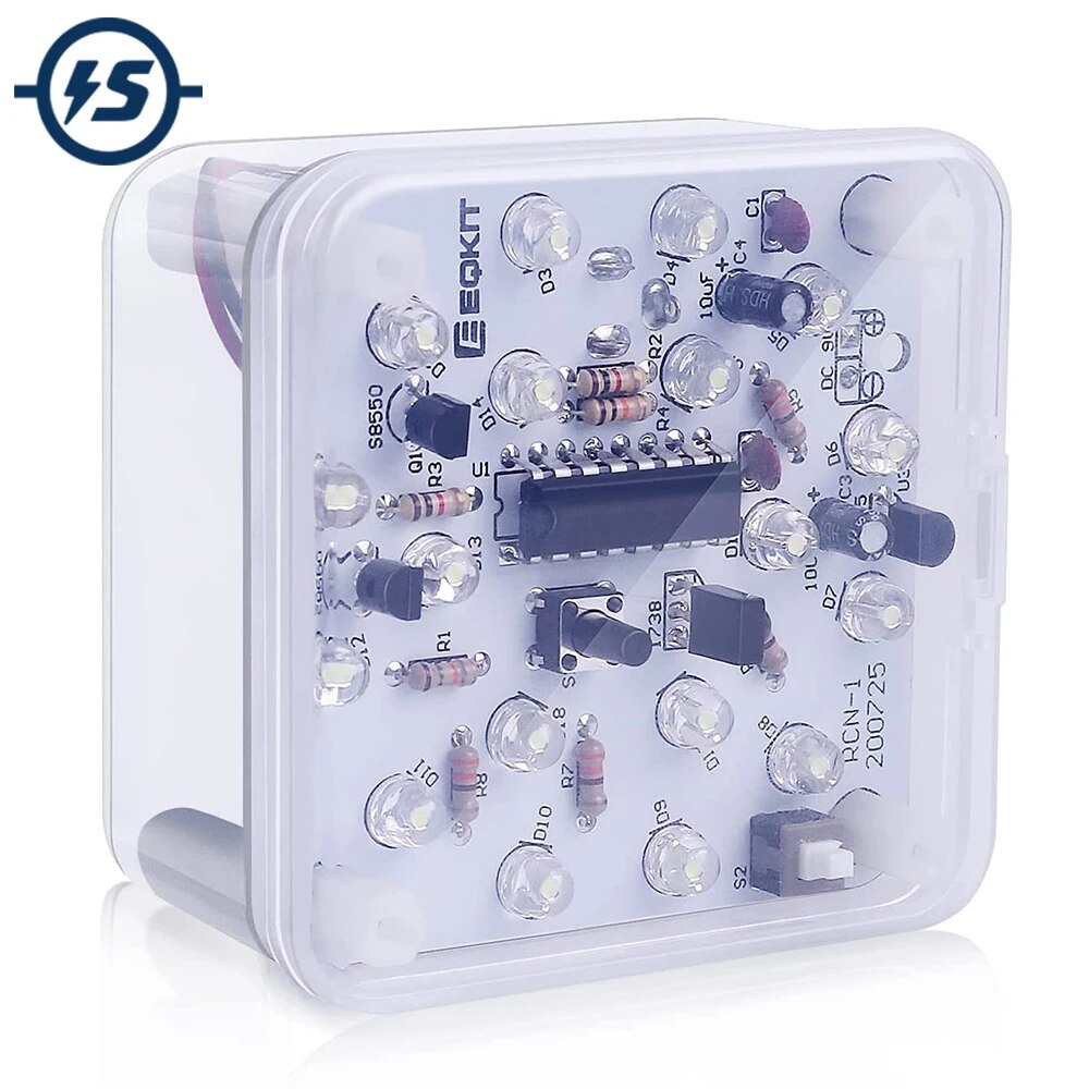 야간 조명 DIY 키트 DC 9-12V 적외선 원격 제어 램프 백색 LED 조명 듀얼 기어 밝기 조절 가능 전자 야간 조명 [DIY-263]