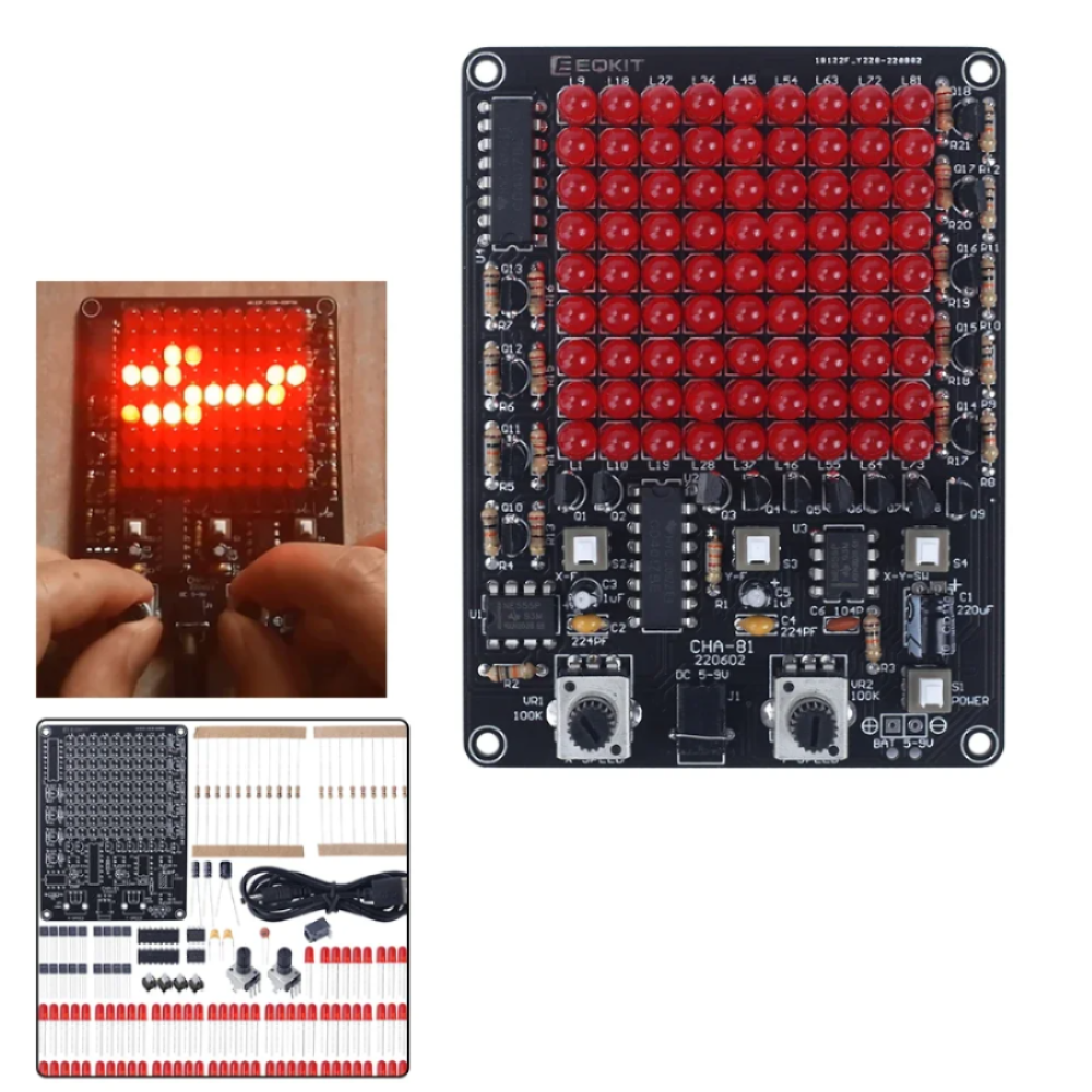 DIY LED 전자 키트 CHA-81 DC4.5-9V LED 추적등 게임 납땜 프로젝트 연습 추적 스팟 USB 배터리 전원 공급 장치 [DIY-267]
