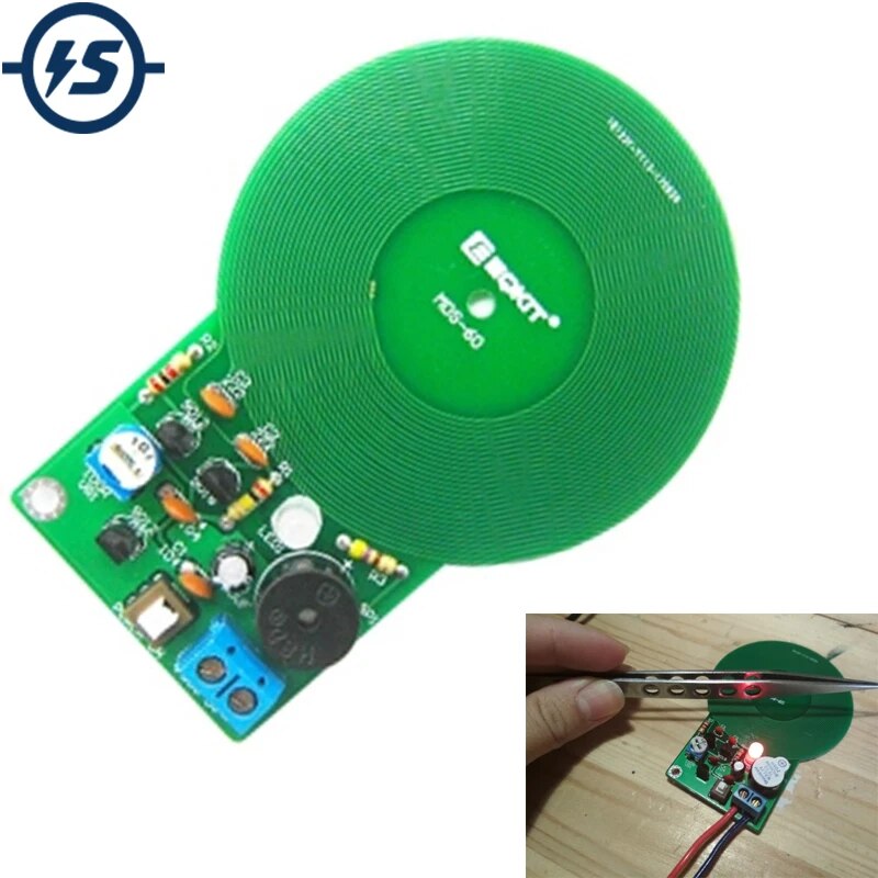 DIY 전자 키트 금속 탐지기 키트 DC 3V-5V 60mm 비접촉 센서 보드 모듈 납땜 프로젝트 연습 금속 탐지기 [DIY-269]