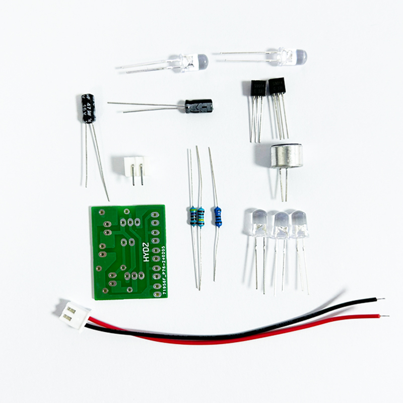 음성 활성화 제어 램프 LED 멜로디 라이트 모듈 DIY 전자 재미있는 키트 생산 스위트 학습 PCB 실험실 3V-5.5V [DIY-273]
