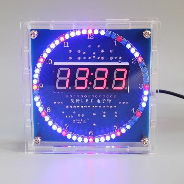 DIY 회전 디지털 LED 디스플레이 모듈 알람 전자 디지털 시계 키트 51 SCM 학습 보드 5V DS1302 [DIY-275]