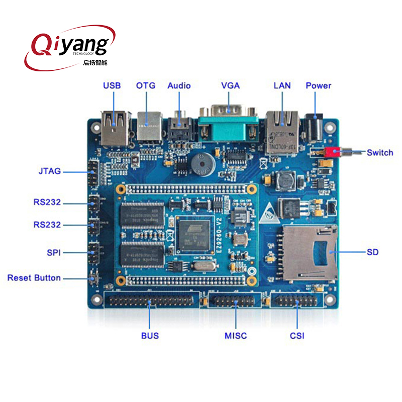 마이크로 컨트롤러보다 ARM926EJ-S cpu를 기반으로하는 Linux 시스템 개발 보드 [Qiyang-08]