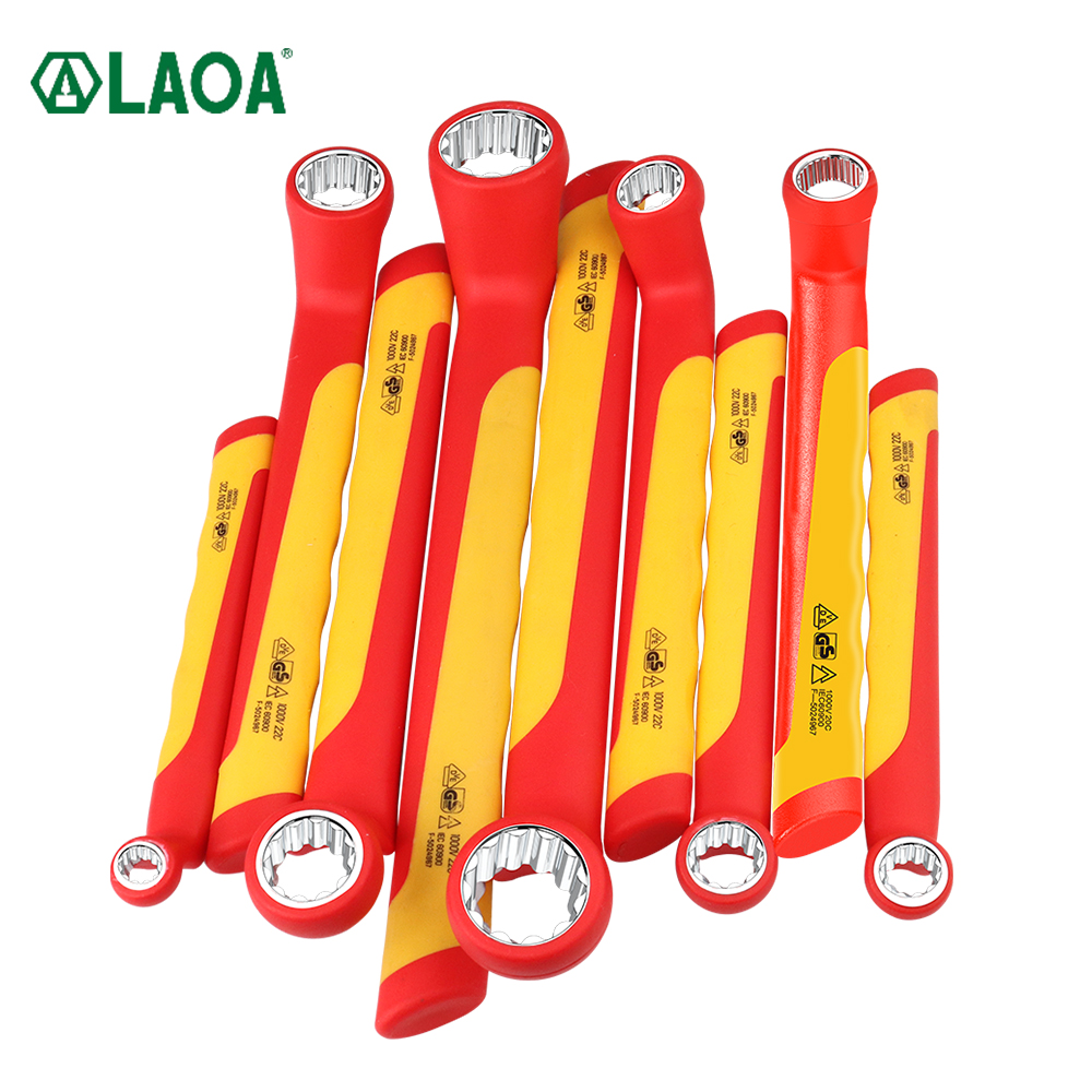 LAOA VDE 절연 렌치 1000V 보호 미니 오픈 엔드 렌치 다기능 수동 가정용 전기 공구 LA153172 12mm [LAOA-09]