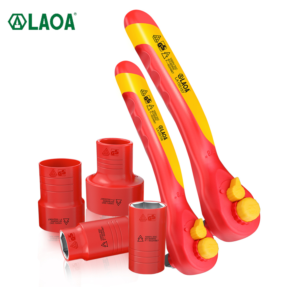 LAOA 절연 소켓 렌치 VDE 1000V 신에너지 전기 자동차 정비 빅 플라이 렌치 소켓 헤드 LA155145 8mm [LAOA-17]