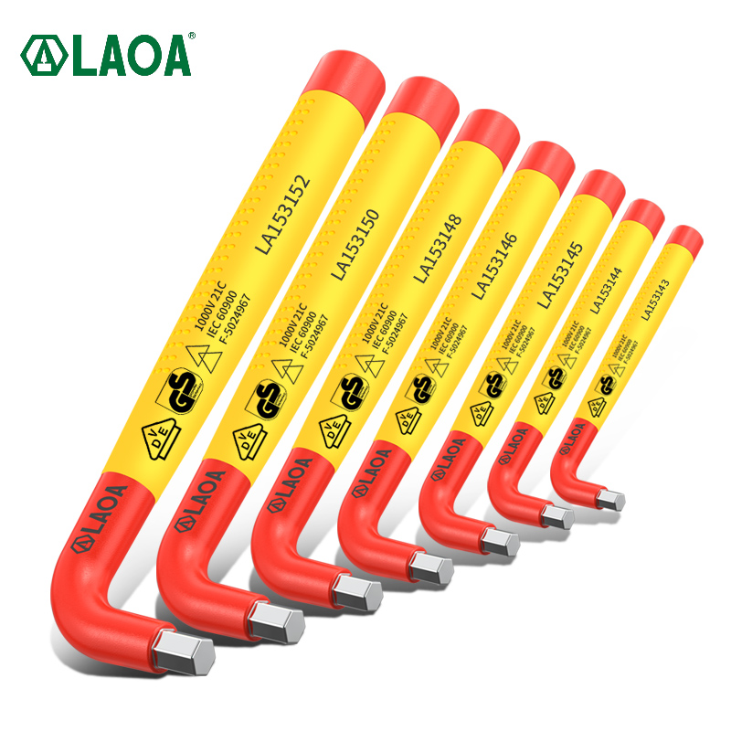 LAOA VDE 육각 렌치 절연 편안한 안전 T 핸들 하드웨어 육각 렌치 수공구 전기 육각 키 1000V LA153152 12mm [LAOA-36]