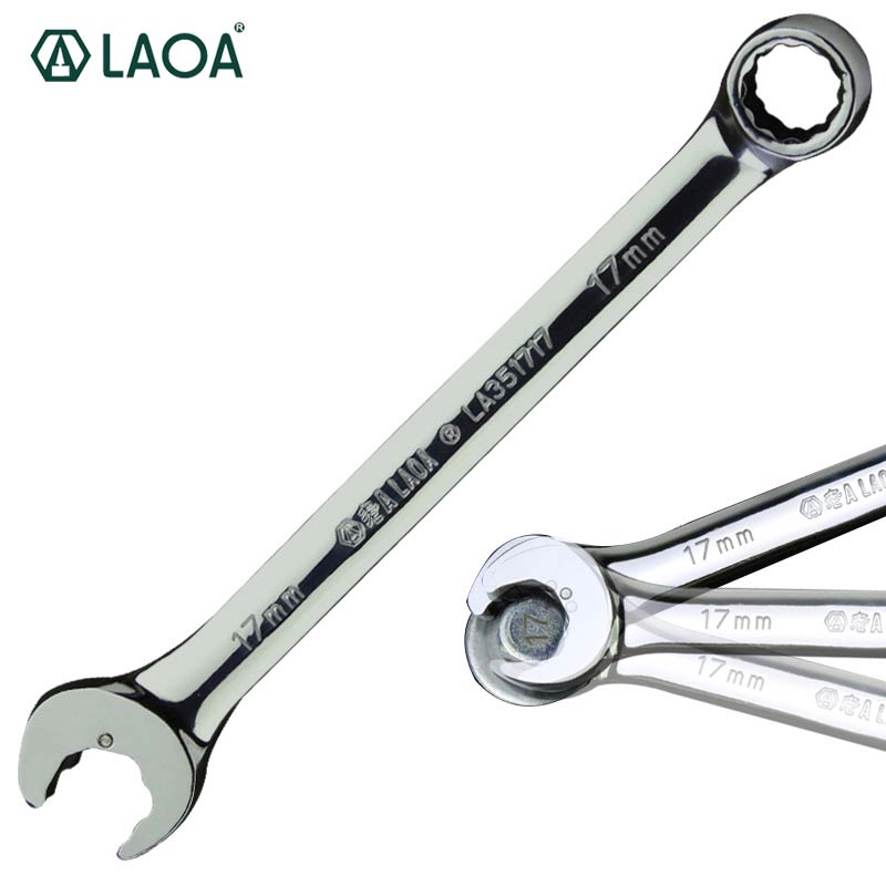 LAOA 오픈 엔드 라쳇 렌치 조합 소켓 스패너 범용 키 자전거 자동차 수리 수공구 12mm LA351212 [LAOA-42]