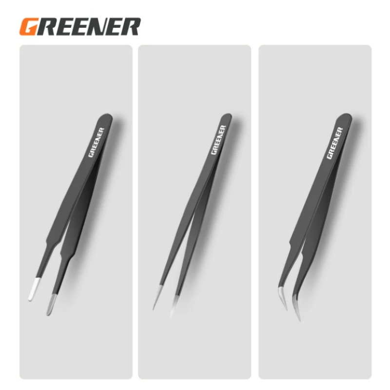 스테인레스 스틸 핀셋 140mm 유지 보수 도구 산업용 곡선 스트레이트 핀셋 도구 [GREENER-175]