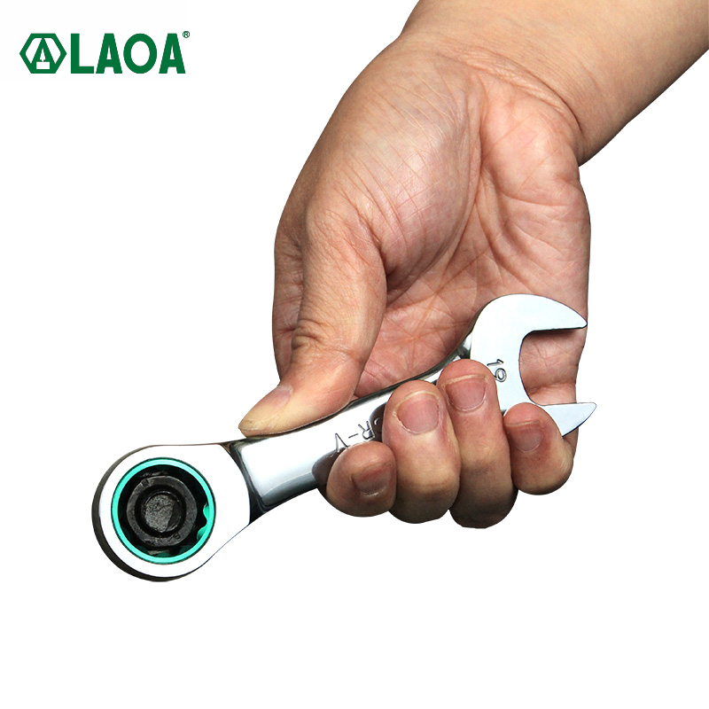 LAOA 미니 짧은 래칫 렌치 19-20mm 조정 가능한 스패너 CR-V 원숭이 렌치 자동차 차량 자동 교체 부품 DIY [LAOA-91]