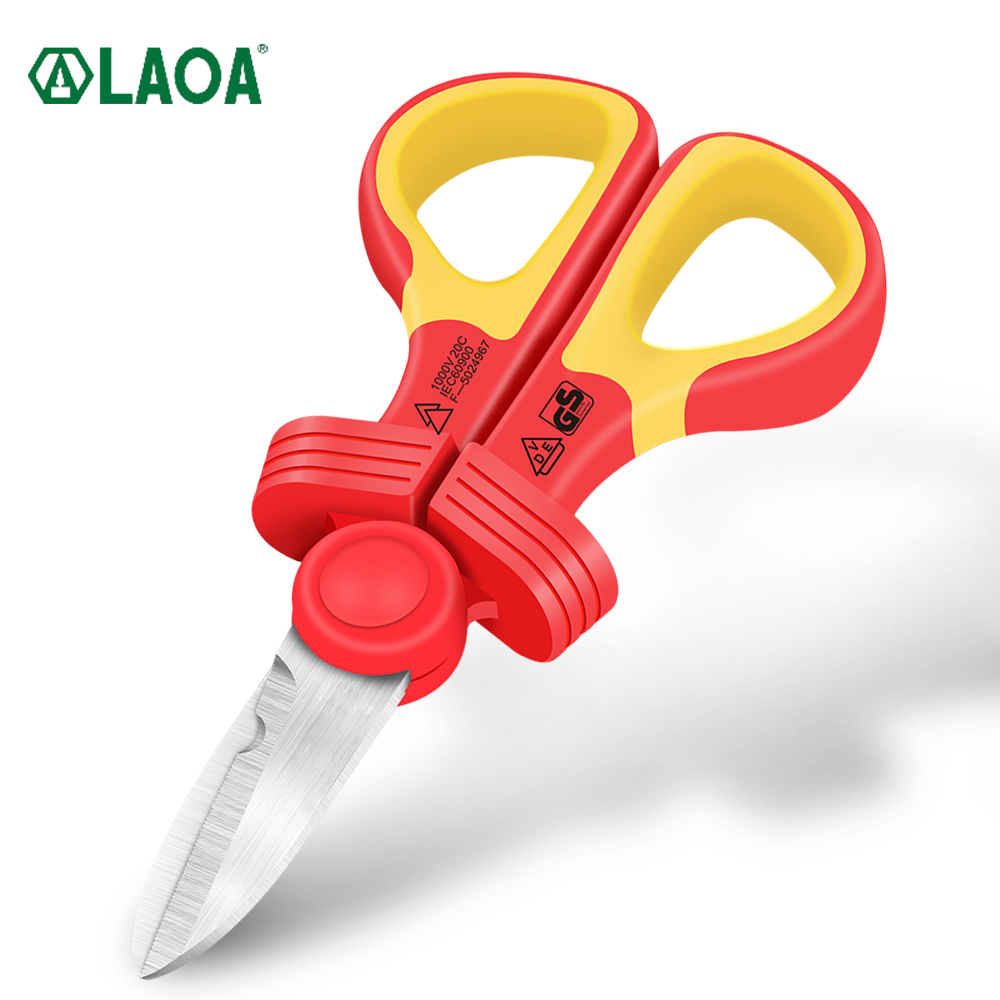 LAOA VDE 절연 전기 가위 저항 전압 1000V 다기능 와이어 가위 전기 DIY 가위 [LAOA-92]