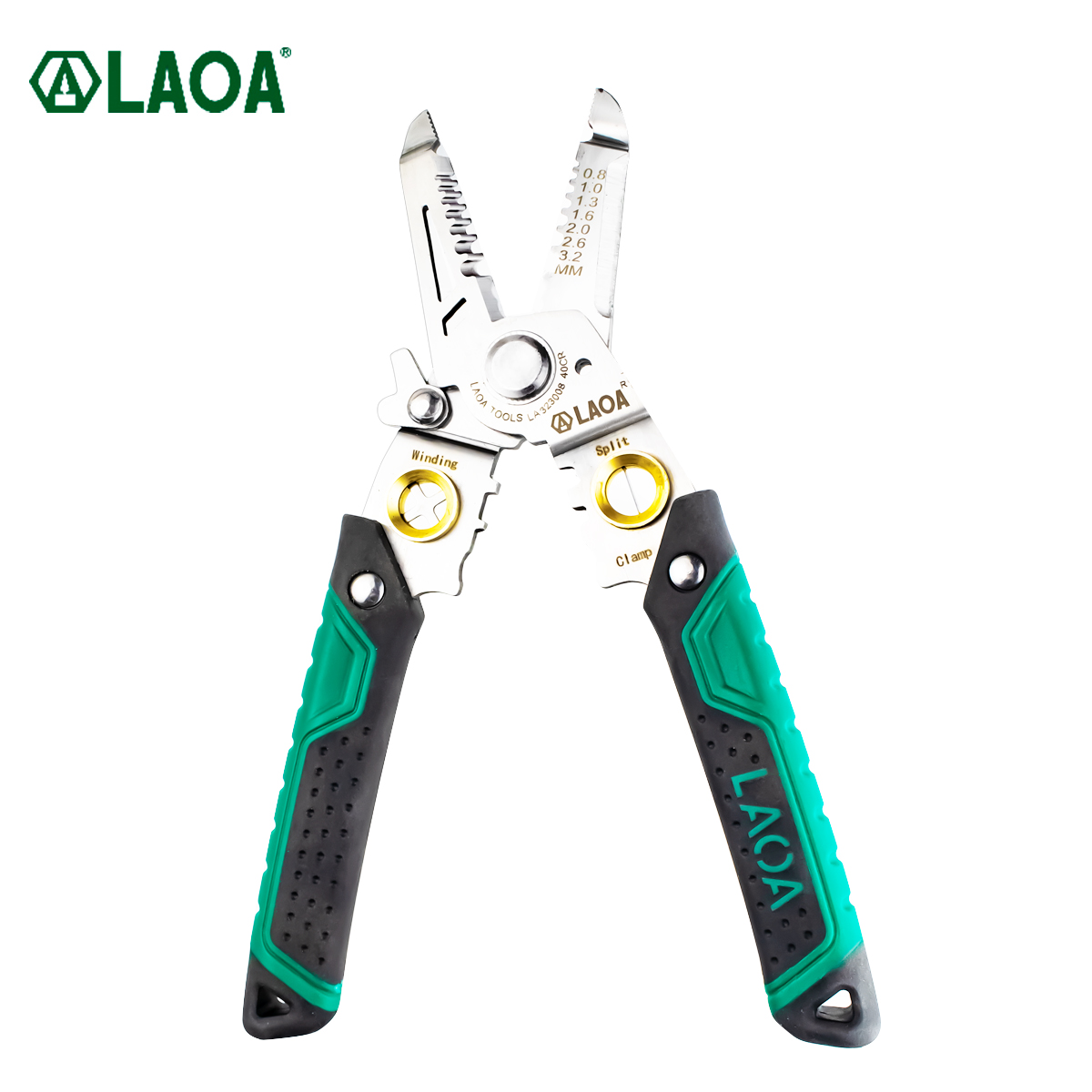 LAOA 8 1 와이어 스트리퍼 철 구리 와이어 커터 케이블 커터 와이어 압착 플라이어 Clamper 분할 권선 전기 도구 LA323008 [LAOA-93]