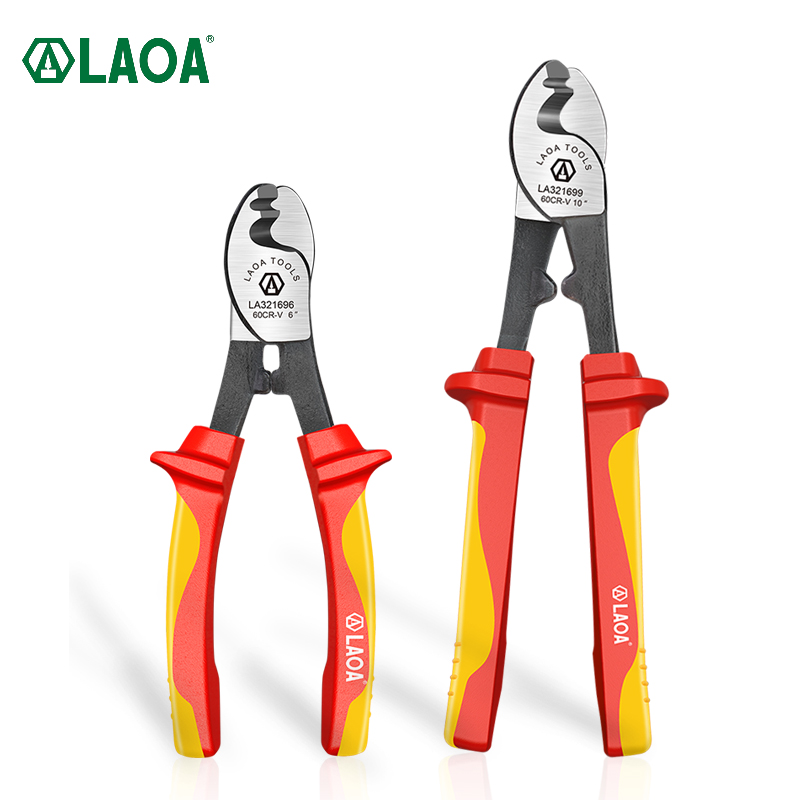 LAOA VDE 절연 케이블 가위 전기 충격 와이어 스트리퍼 도구 케이블 가위 수동 도구에 대한 보호 LA321696 [LAOA-104]
