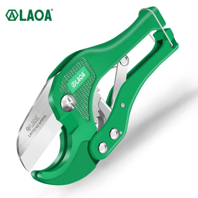 LAOA 42MM PVC 파이프 커터 알루미늄 합금 튜브 절단 PPR 파이프 튜브 커터 5CR13 블레이드 래칫 가위 핸드 툴 LA112142 [LAOA-108]