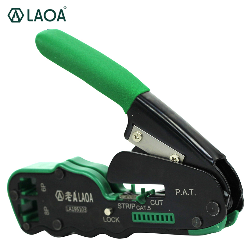 LAOA Crimping 펜치 크림 퍼 네트워크 도구 케이블 스트리퍼 와이어 커터 절단 플라이어 터미널 압착 휴대용 도구 [LAOA-124]