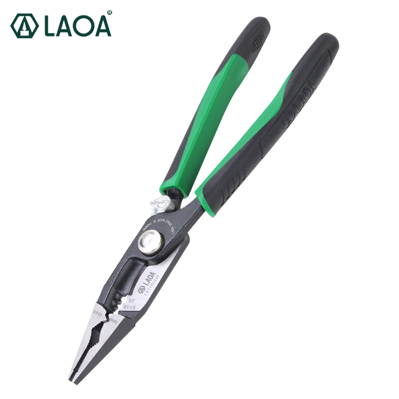 LAOA Multitool 펜치 CR-Mo 압착 도구 긴 코 조합 펜치 잠금 기능 8 inch LA118008 [LAOA-143]