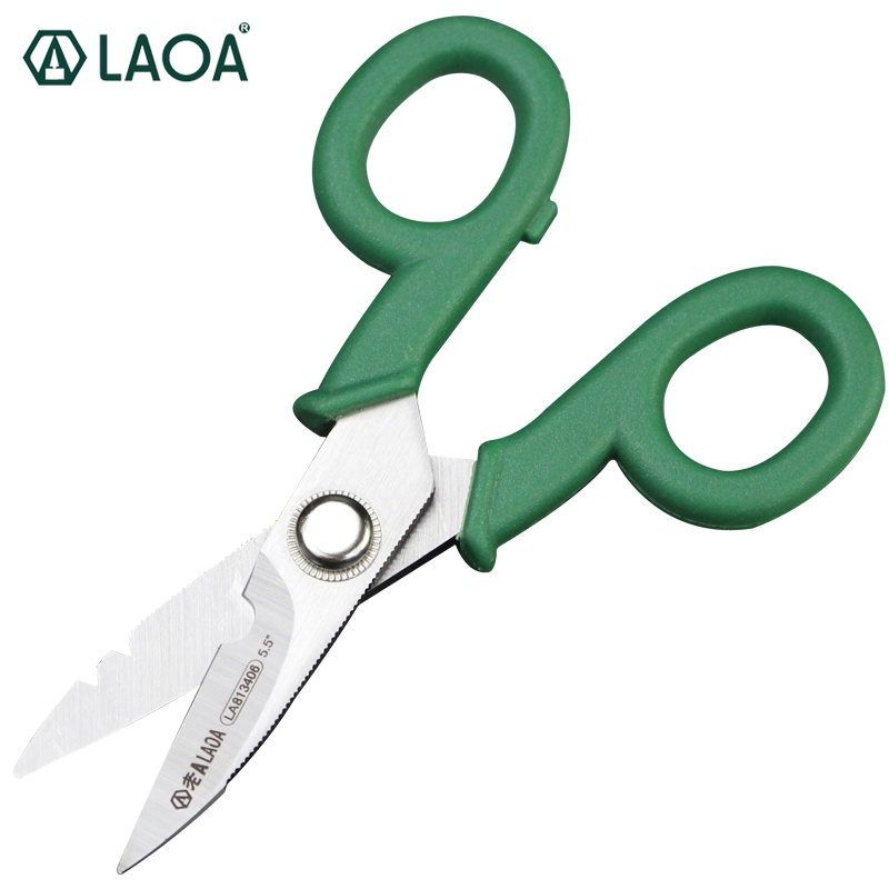 LAOA 스테인리스 가위 가정용 가위 도구 전기 가위 스트리핑 와이어 전단 145mm LA813406 [LAOA-173]