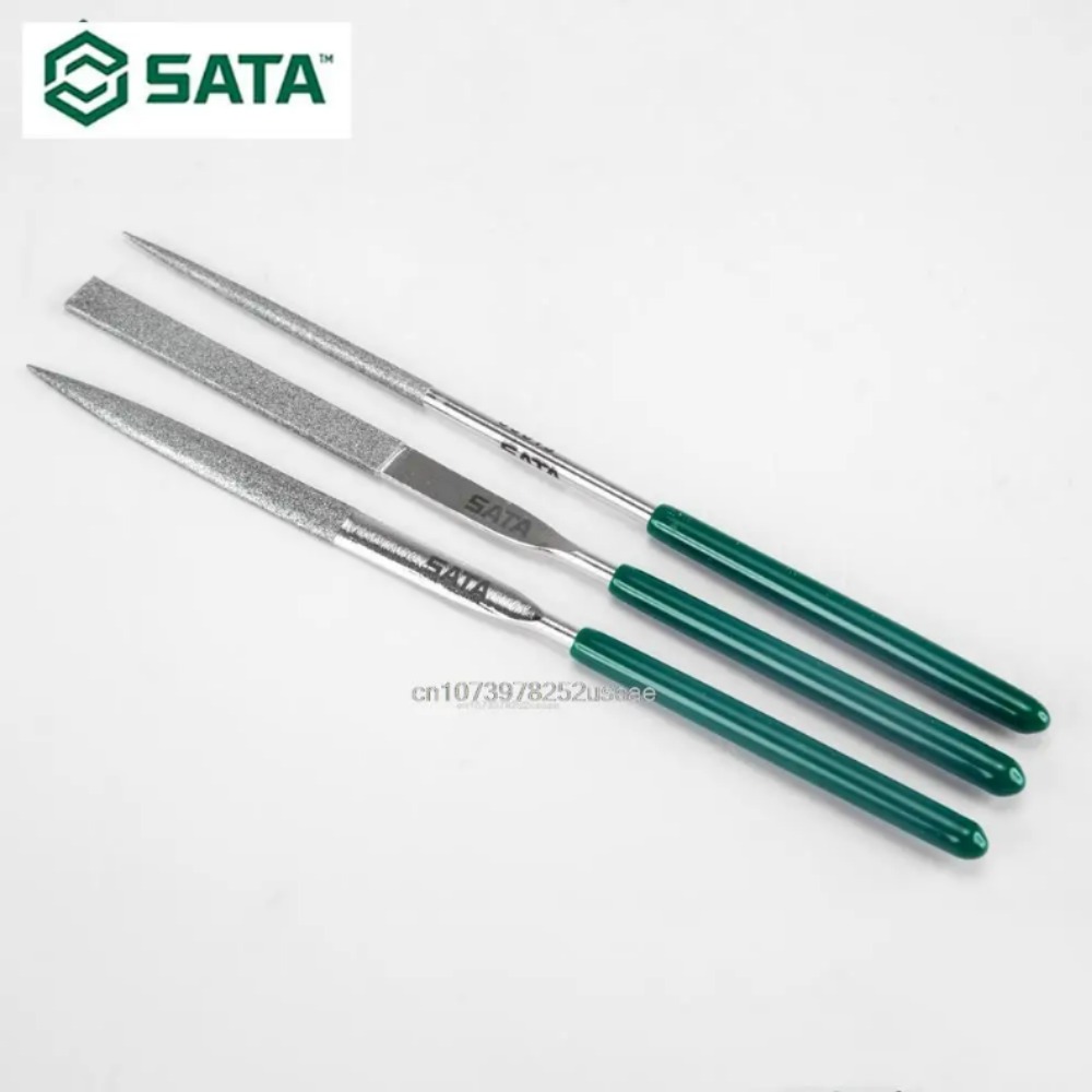 SATA 다이아몬드 바늘 파일 세트 뾰족한 하프 라운드 바늘 파일 3x140MM 3 개 03860 [SATA-25]