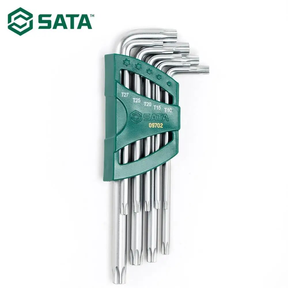 SATA S2 TT10 TT15 TT20 TT25 TT27 TT30 TT40 TT45 TT50 긴 팔 Torx 키 세트 09702 9 개 [SATA-42]