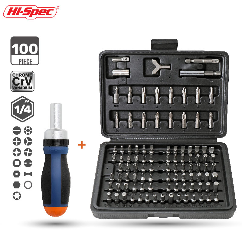드라이버 세트 정밀 마그네틱 드라이버 비트 세트 가정용 DIY 수리 도구 키트 100PC [Hi-Spec-35]