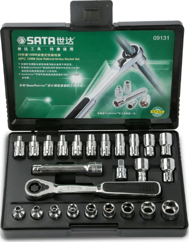 SATA 라쳇 소켓 렌치 세트 13MM 자동차 수리 도구 키트 25PCS 09131 [SATA-76]