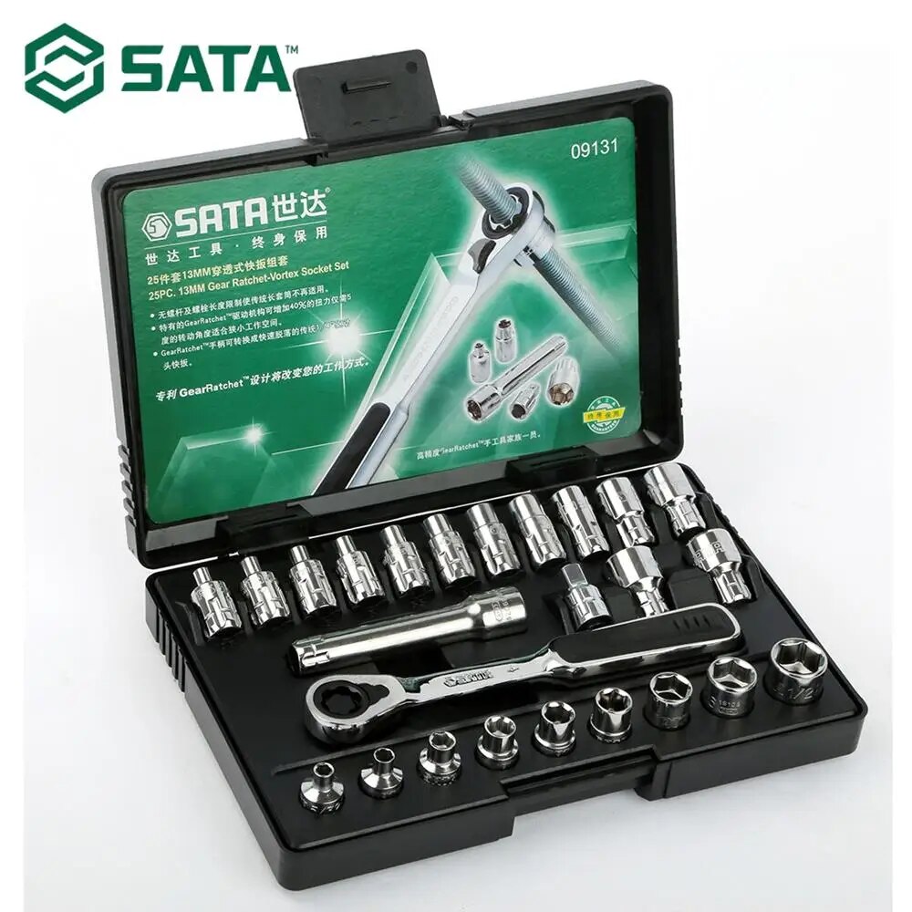 SATA 라쳇 소켓 렌치 세트 13MM 자동차 수리 도구 키트 25PCS 09131 [SATA-76]