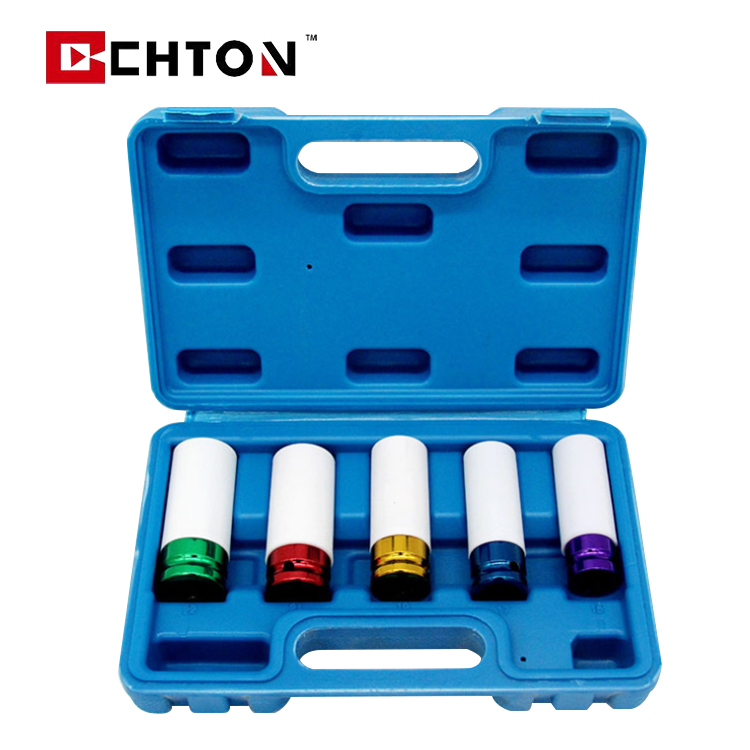 1/2 인치 15MM 17MM 19MM 21MM 22MM 자동차 수리 도구 다채로운 충격 소켓 세트 5Pcs [CHTON-25]