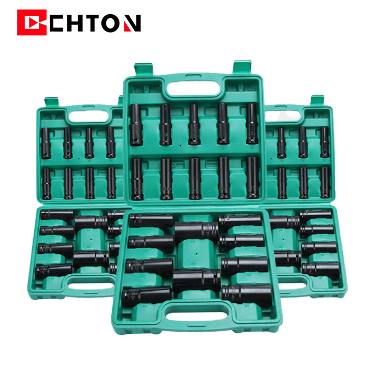 8-32mm 고품질 1/2 78MM 길이 깊은 공기 충격 소켓 세트 20Pcs [CHTON-27]