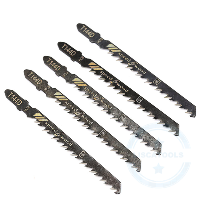 LISCA 5PCS T144D HSS 지상 치아 직선 절단 T-생크 지그 톱 블레이드 나무 [ZGA37-63]