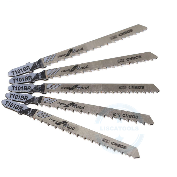 LISCA 5PCS 톱 블레이드 T101BR 클린 절단 나무 PVC 섬유판 왕복 톱 블레이드 전동 공구 [ZGA37-64]